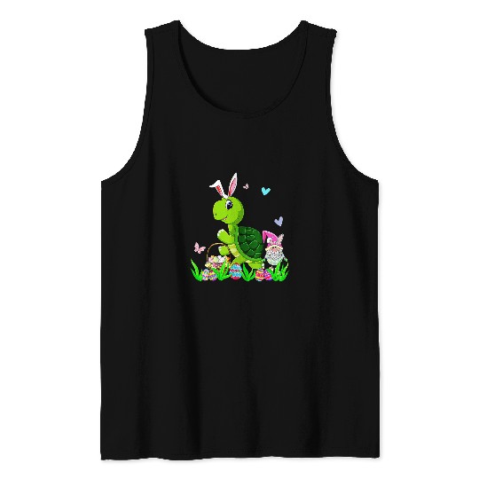 Turtle Pet Easter Day Bunny Turtle Gnome Easter Egg Basket Tank Tops