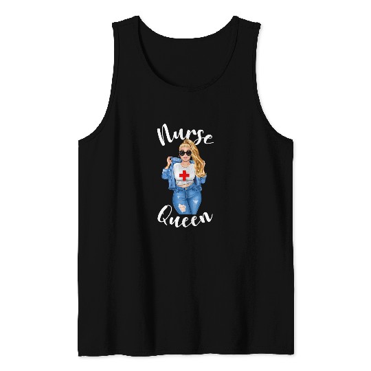 nurses Job Womens nurses Queen Funny Nursing Student Hospital Worker Diva Women Tank Tops