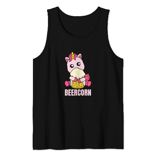 Unicorn Pet Beercorn Unicorn with beer Tank Tops