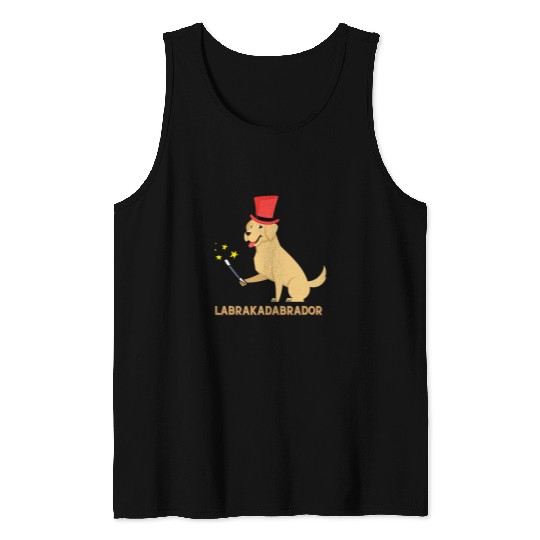 Wizard dog with wand labrador labracadabrador magician funny Tank Tops