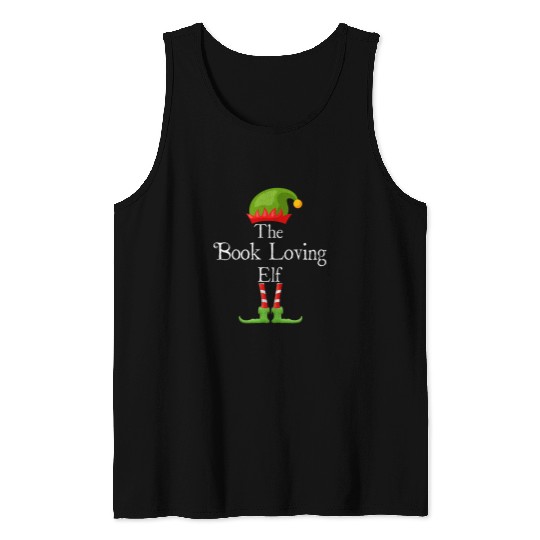 Book Fun The Book Loving Elf Matching Family Holidays Tank Tops