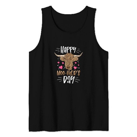Cow Pet Happy Mothers Day Scottish Highland Cow Lover 328 Tank Tops