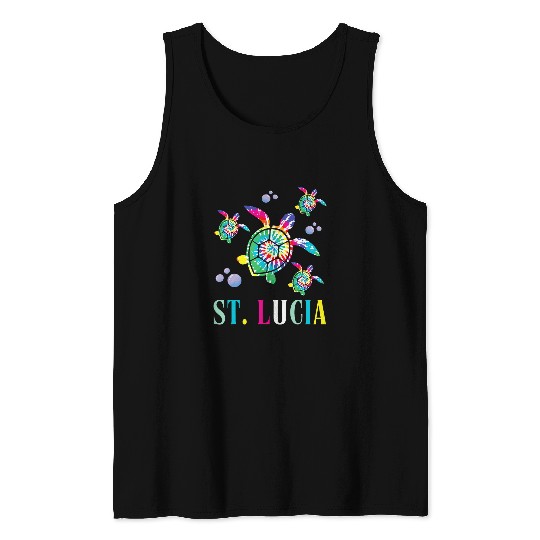 Turtle Pet St Lucia Island TieDye Sea Turtle Caribbean Sea St Lucia Tank Tops