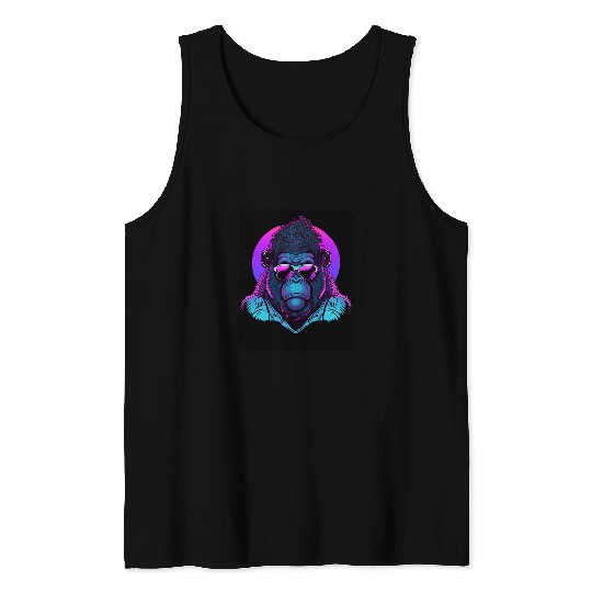 Gorilla Pet with Sunglasses Tank Tops