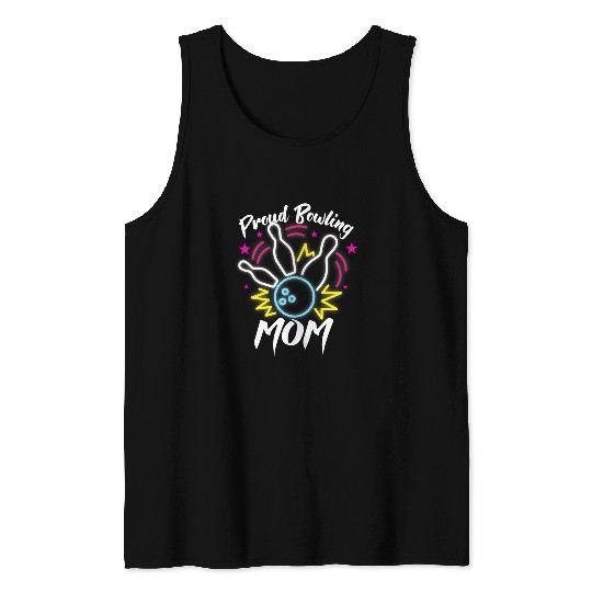 Sport Bowling Womens Proud Bowling Mom Tank Tops