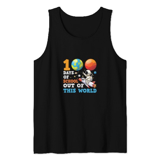 Astronaut Job 100 Days Of School Astronaut Space Funny Teacher Student Tank Tops