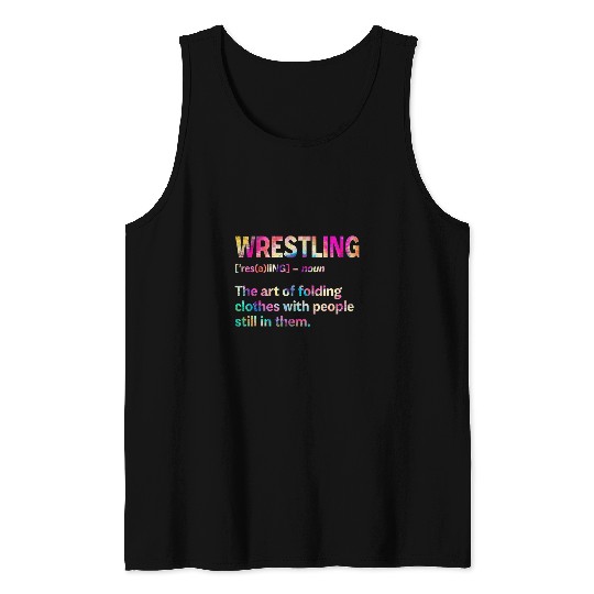 Sport Wrestling Retro Tie Dye Wrestling Definition Wrestler Wrestling Lover Tank Tops