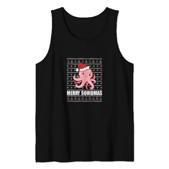 Octopus Pet Cute Cthulhu xmass Squid Monster Ugly Christmas 11 Tank Tops