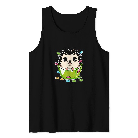 Hedgehog Pet Cereal Cute Animal Lover Tank Tops
