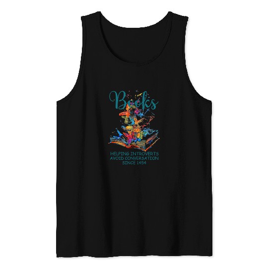 Book Fun Butterflies Books Helping Introverts Avoid Conversation Tank Tops