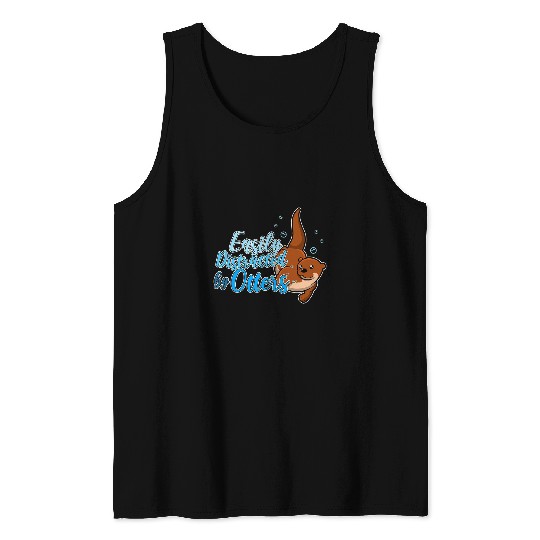Otter Pet Otters Distracted by Otters Sea Otter River Forest Animal Rodent Tank Tops