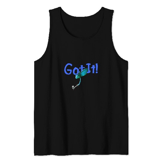 Chameleon Pet with swords And Fly Reptile Lizard Lovers Tank Tops