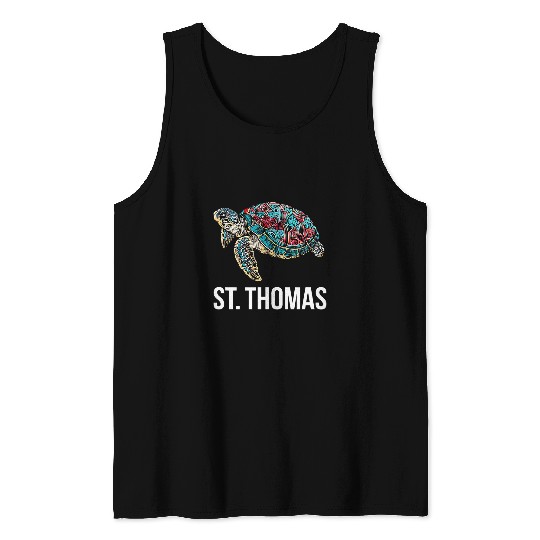 Turtle Pet St Thomas Tribal Sea Turtle Tank Tops