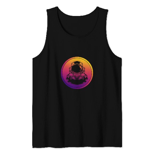 Astronaut Job Synthwave Astronomy Retrowave Astronaut Tank Tops