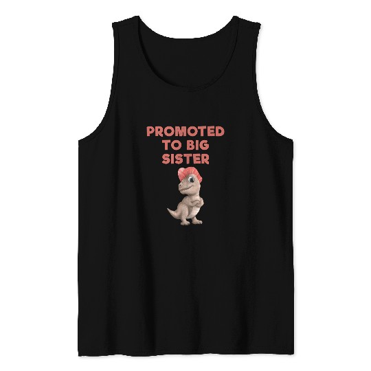 Dinosaur Pet Kids Promoted to Big Sister Cute kids dinosaur tee New baby 5 Tank Tops