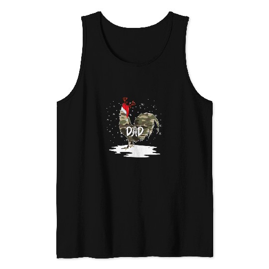 Chicken Pet Rooster Camoflauge Dad Camo Military Tactical xmass Family Tank Tops