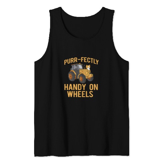 Tractor Fun Farming Farm Tractor Cat Lover Drive Farmer Pet Owner Driver Tank Tops