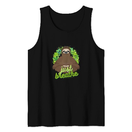 Sloth Pet Gift Zen Meditating Sloth Breathe Mindfulness Compassion Kindness Tank Tops