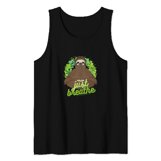 Sloth Pet Gift Zen Meditating Sloth Breathe Mindfulness Compassion Kindness Tank Tops
