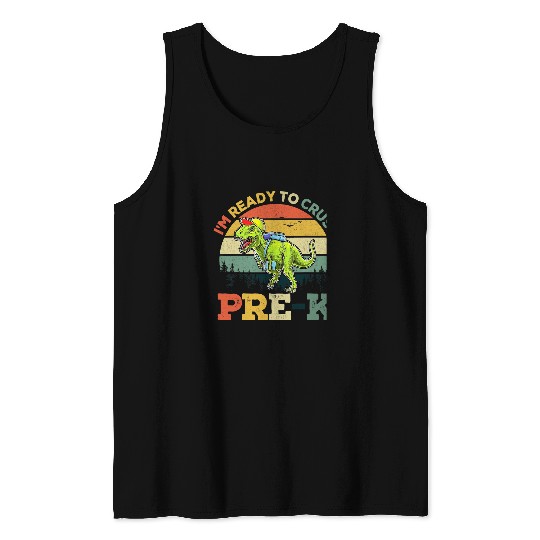 Dinosaur Pet Im Ready To Crush PreK T rexs Dinosaur Back To School Boys 2 Tank Tops