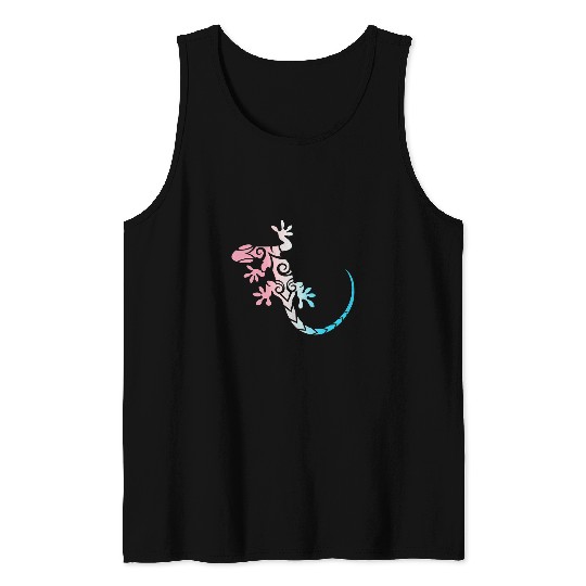 Komodo Pet Trans Pride LGBTQ Lizard Subtle Cute LGBT Transgender Tank Tops