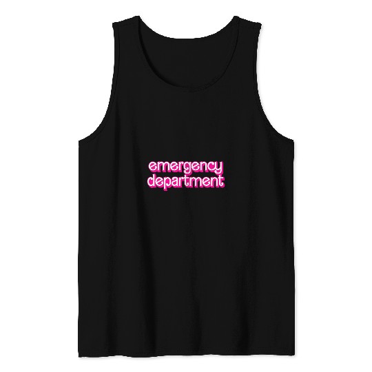 Retro Pink Emergency Department Nurses ER Doctor Tank Tops