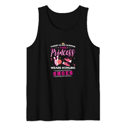 Sport Bowling Womens Princess Wears Bowling Shoes Funny Bowling Game Tank Tops