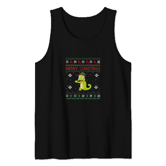 Chameleon Pet Women Girls Boys Ugly Christmas Sweater Tank Tops