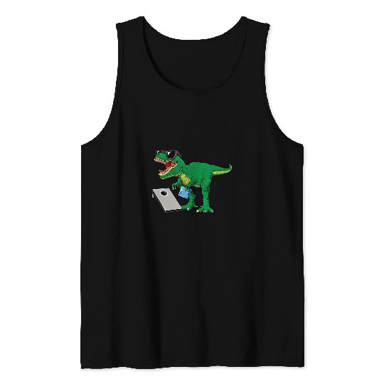 Dinosaur Pet T rexs Dinosaur Cornhole Trex Corn Hole Bean Bag Tossing Game 1 Tank Tops