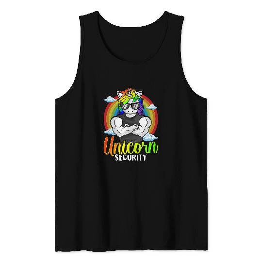 Unicorn Pet Cute Funny Unicorn Security Confident Rainbow Tank Tops