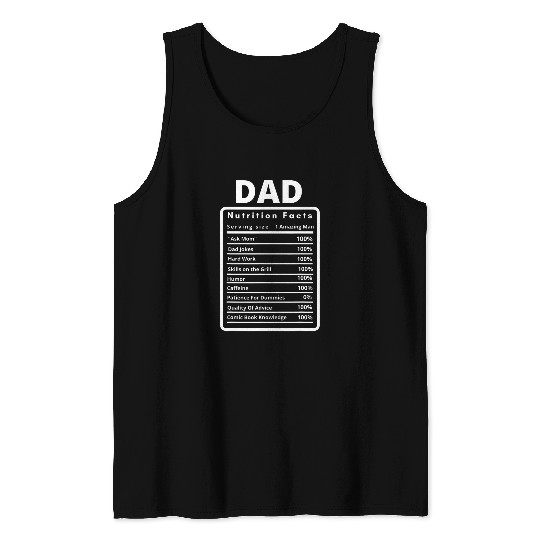 Book Fun Funny Comic Book Dad Nutrition Facts Tank Tops