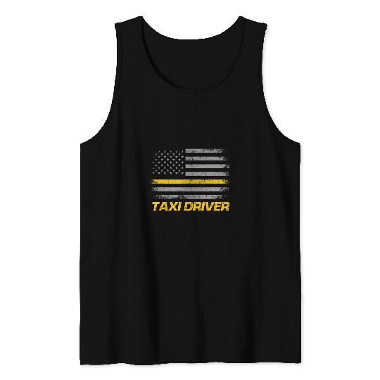 vintages USA Flag Taxi Driver Tank Tops