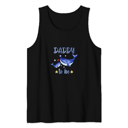 Whale Pet Mens Daddy To Be Whale Baby Shower Sea Animal Themed White Tank Tops