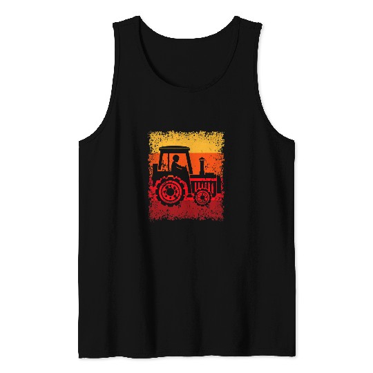 Tractor Fun Agriculture Farm vintages Retro13 Tank Tops