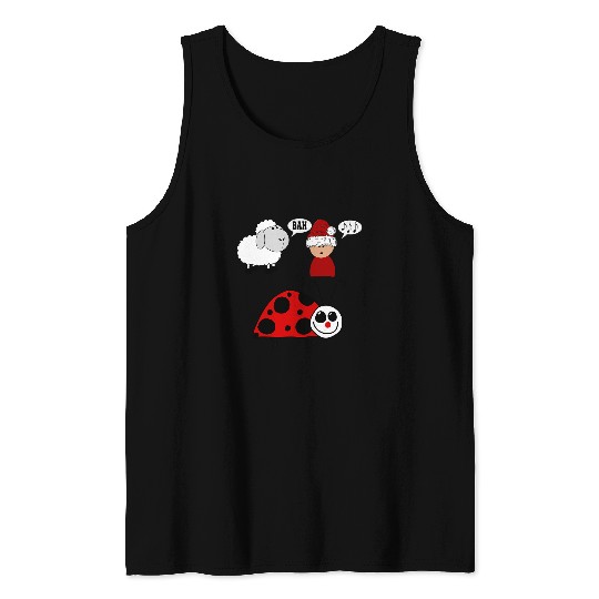 Sheep Pet Bah Humbug Sheep Caroler Lady Bug Bah Humbug Tank Tops