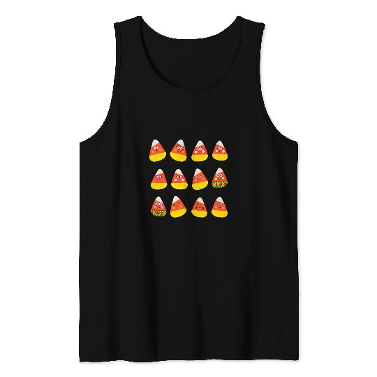 Autism Puzzle Candy Corn Fall Halloween Tank Tops