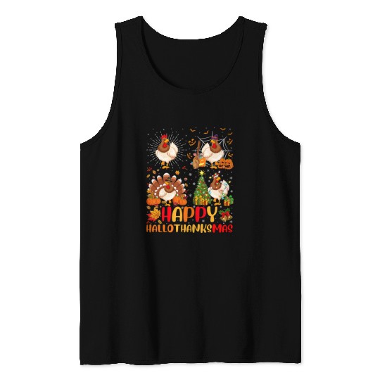 Chicken Pet Halloween Thanksgiving Christmas Chicken Bird Hallothanksmas Tank Tops