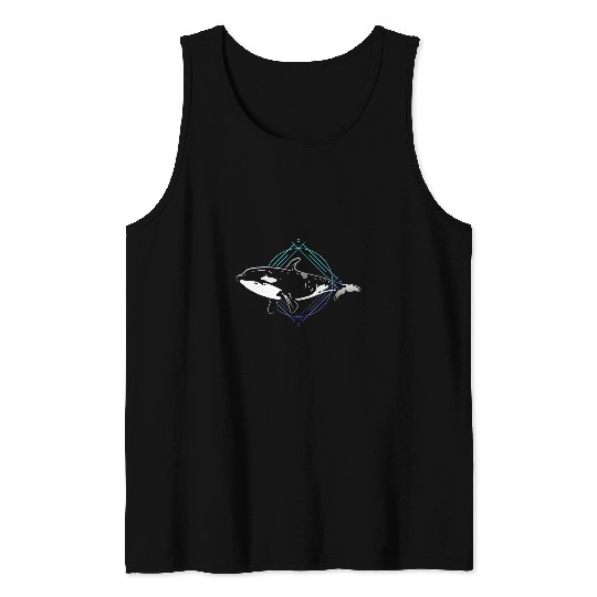 Whale Pet Orca Killer Whale Vintage Art Portrait Graphic Tank Tops