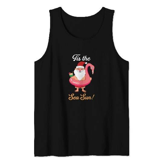 Flamingo Pet Christmas in July Sea Summer Sun Flamingo Bird Cute Graphic Tank Tops