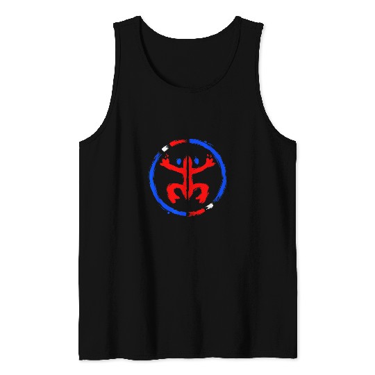 Frog Pet Puerto Rico Coqui Frog Taino Boricua Brush Style Tank Tops