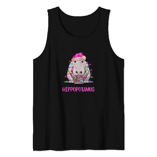 Hippo Pet I Want A Hippopotamus For Christmas xmass Hippo Girl Women Tank Tops