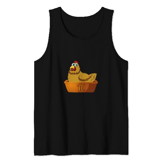 Chicken Pet Pi Day Math Chicken Pot Pie Funny Geek Nerd Math Farmer Pi Tank Tops