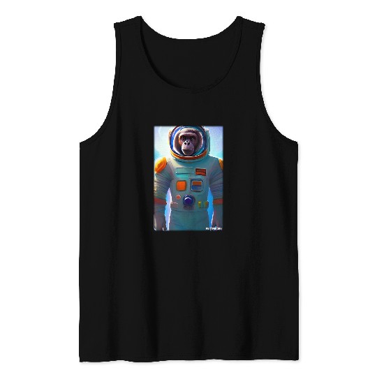 Astronaut Job Ape Animal Astronaut Space Universe Galaxy Moon 1 Tank Tops