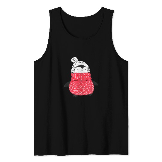 Turtle Pet Penguin Christmas Baby Penguin Red Turtleneck Sweater Winter Tank Tops