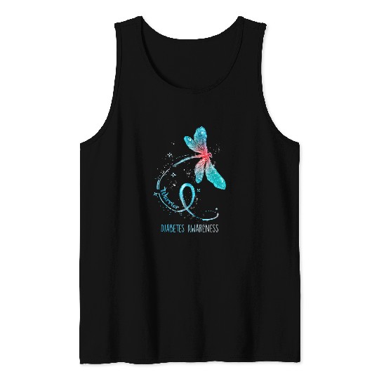diabetess Ribbon diabetess In november we wear blue dragonfly diabetess awareness 289 Tank Tops