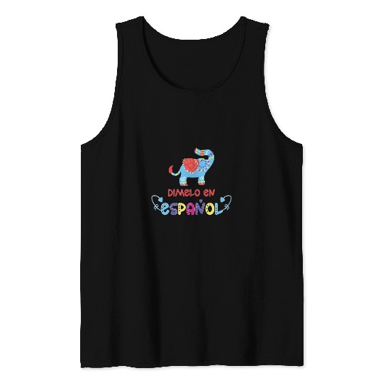 Elephant Mammal Dimelo En Espanol Cute Elephant Spanish Teacher Maestra Tank Tops