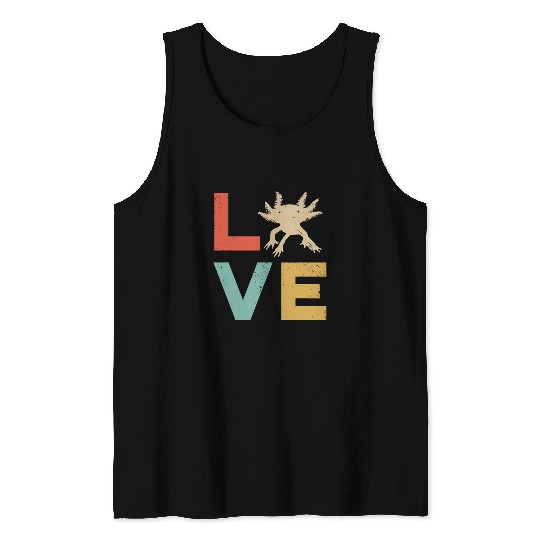 Axolotls Pet vintages Retro Lizard or Salamander Gift Tank Tops