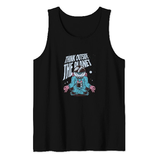 Astronaut Job Think outside the planet astronomy outer space Stars Retro Tank Tops