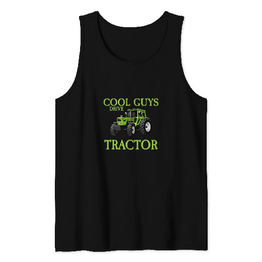 Tractor Fun Cool boys driving tractor farmer farm agriculture saying Tank Tops