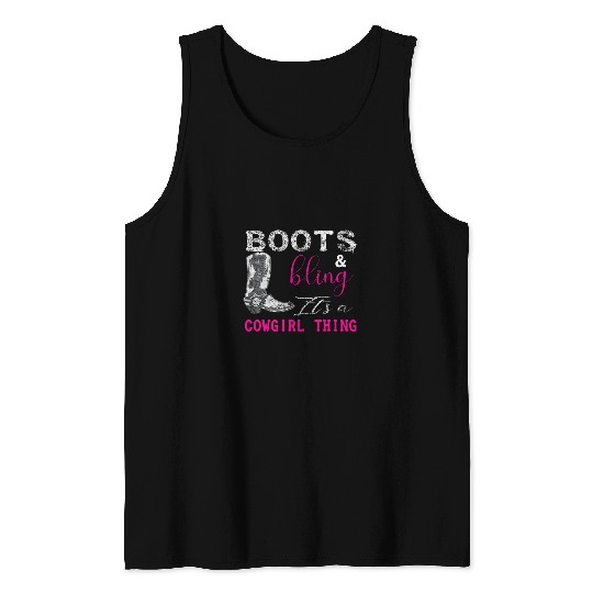Horse Pet 2boots 2bling its a cowgirl thing h Tank Tops